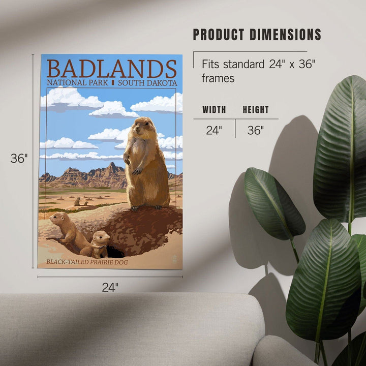 Badlands National Park, South Dakota, Prairie Dogs, Art & Giclee Prints Art Lantern Press
