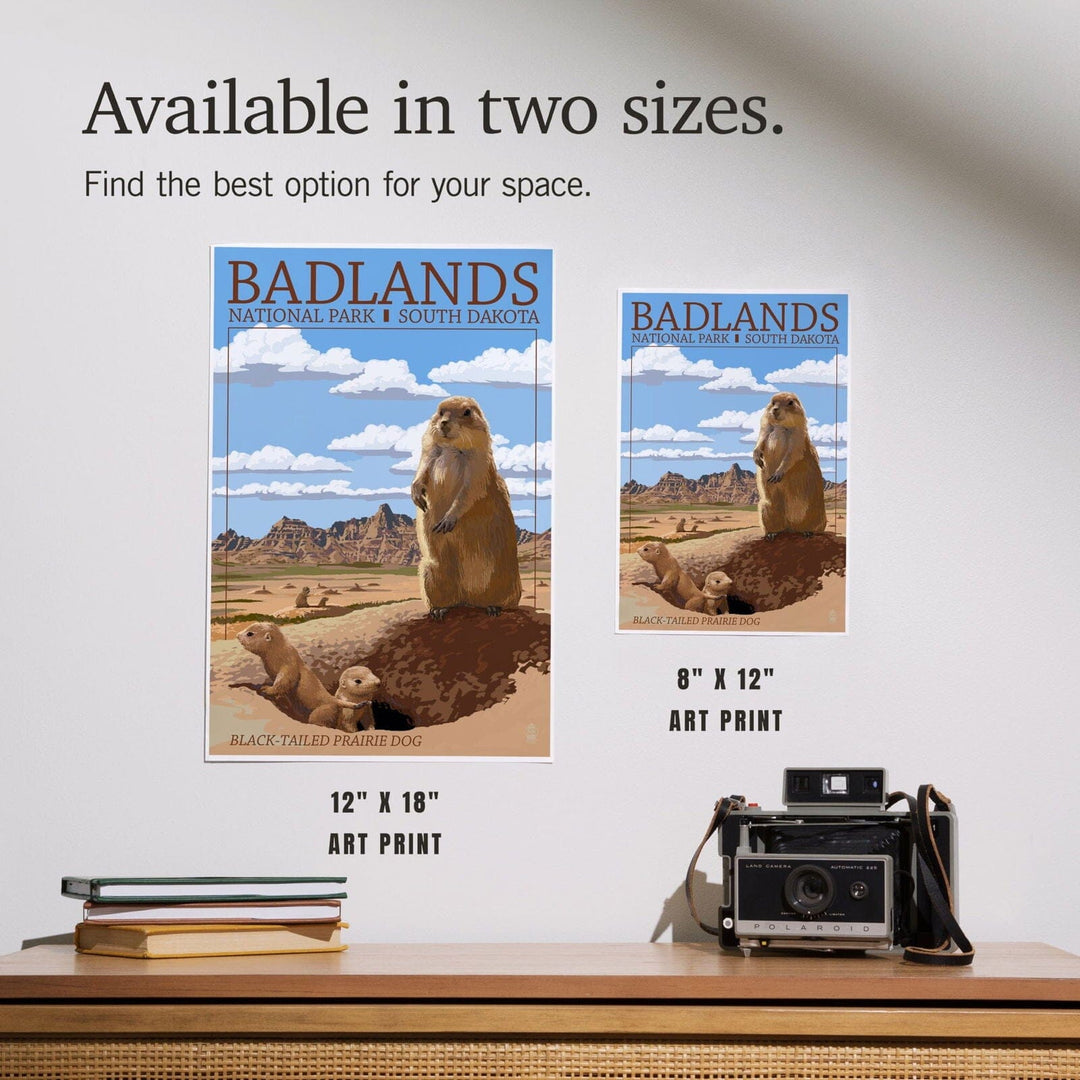 Badlands National Park, South Dakota, Prairie Dogs, Art & Giclee Prints Art Lantern Press