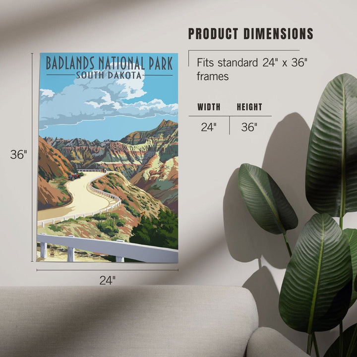 Badlands National Park, South Dakota, Road Scene, Art & Giclee Prints Art Lantern Press