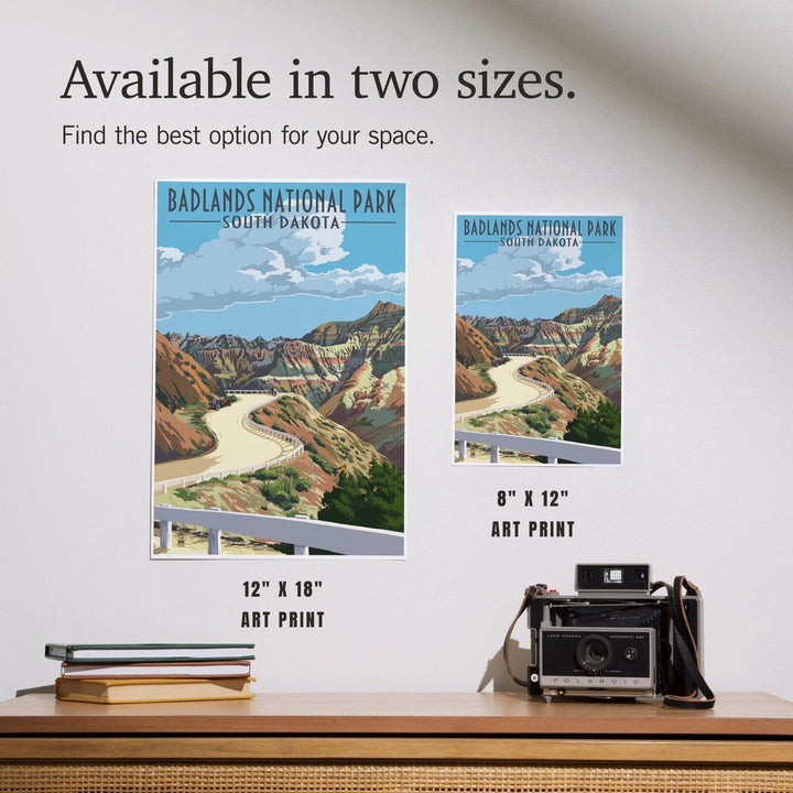 Badlands National Park, South Dakota, Road Scene, Art & Giclee Prints Art Lantern Press