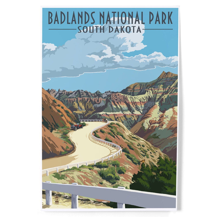 Badlands National Park, South Dakota, Road Scene, Art & Giclee Prints Art Lantern Press