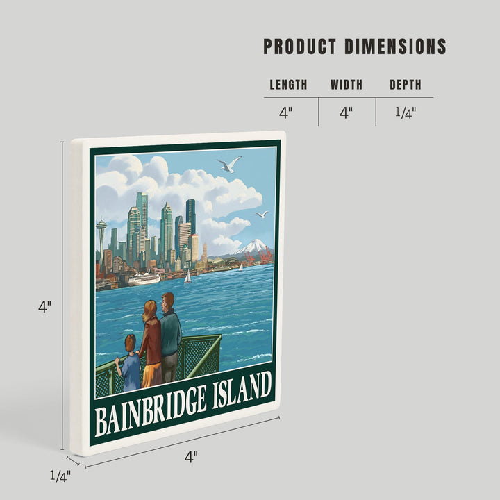 Bainbridge Island, Washington, Ferry and Seattle, Coasters Coasters Lantern Press