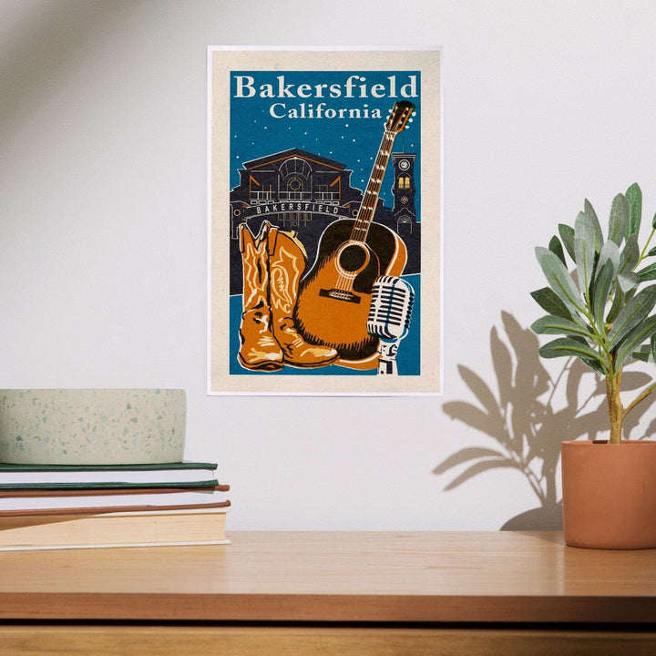Bakersfield, California, Woodblock, Art & Giclee Prints Art Lantern Press
