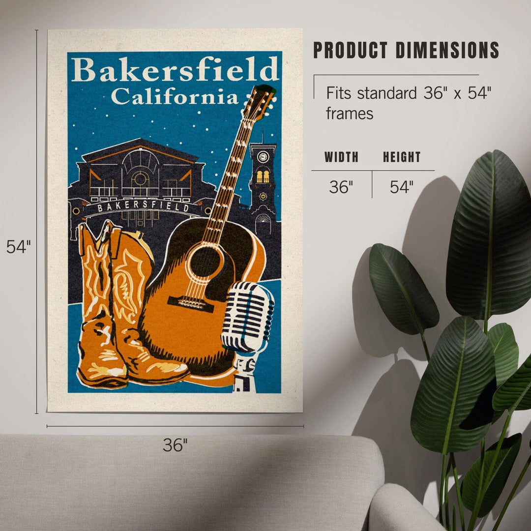 Bakersfield, California, Woodblock, Art & Giclee Prints Art Lantern Press