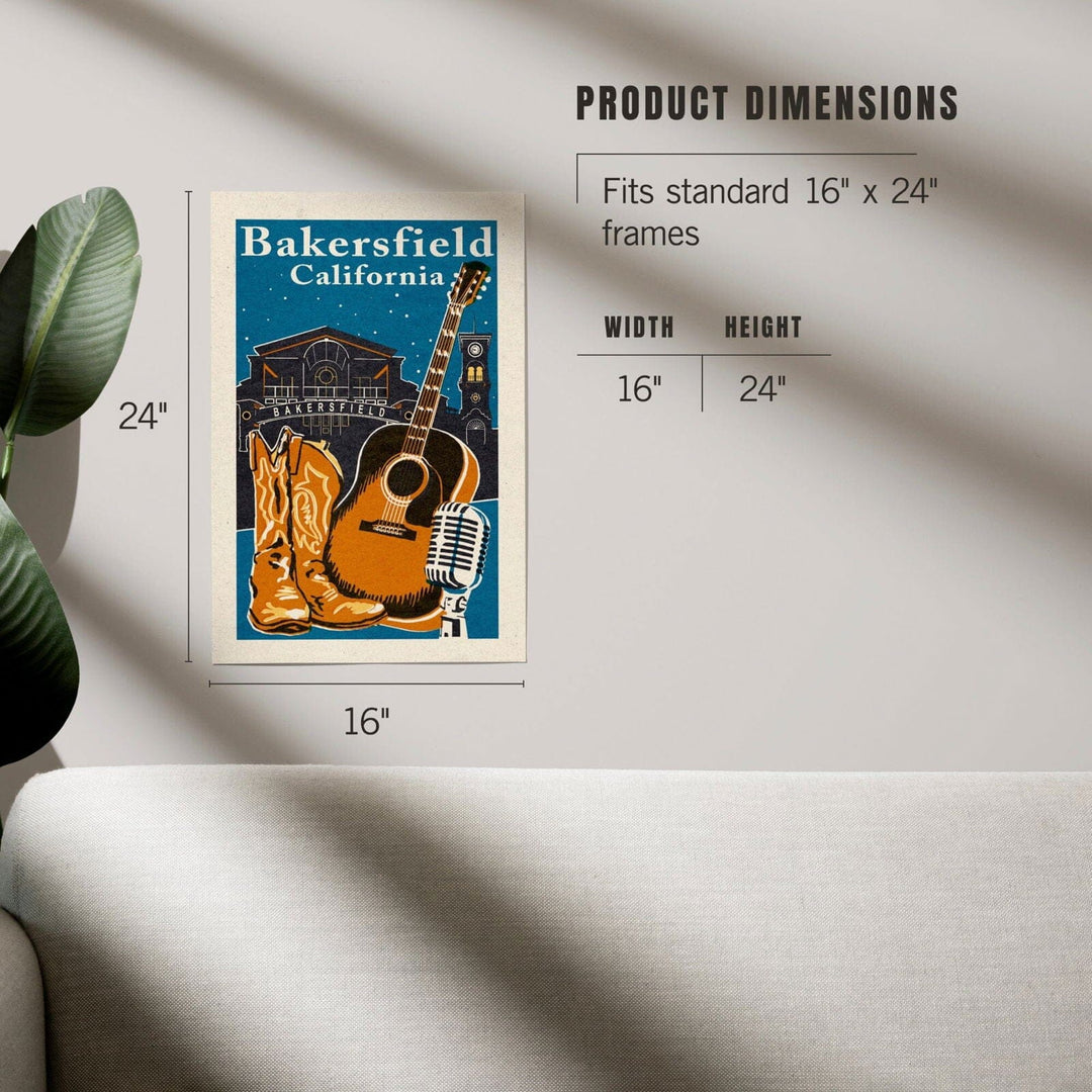 Bakersfield, California, Woodblock, Art & Giclee Prints Art Lantern Press