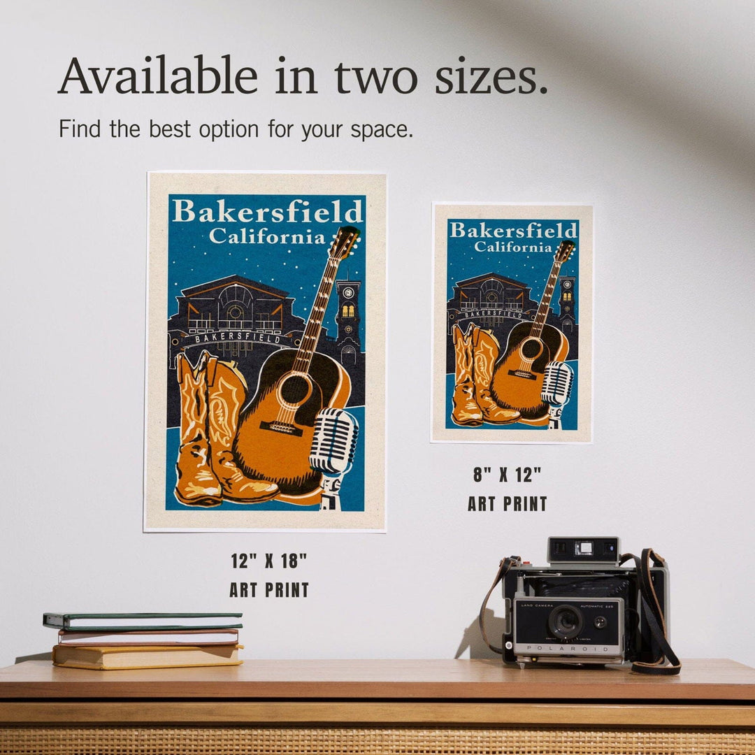 Bakersfield, California, Woodblock, Art & Giclee Prints Art Lantern Press