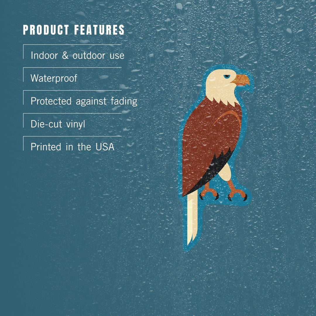 Bald Eagle, Geometric, Contour, Lantern Press Artwork, Vinyl Sticker Sticker Lantern Press