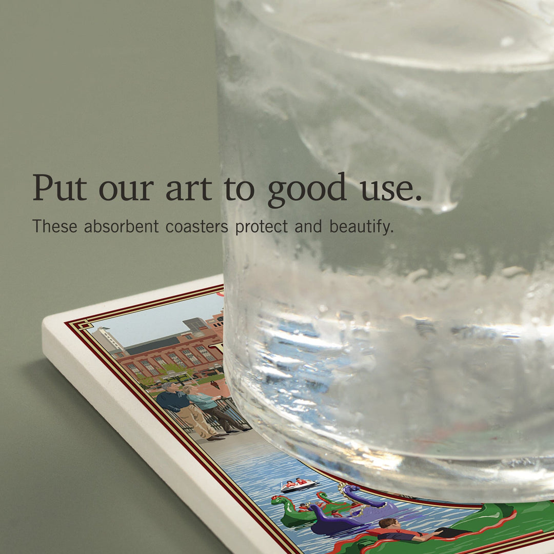 Baltimore, Maryland, Inner Harbor Scenes, Coasters Coasters Lantern Press