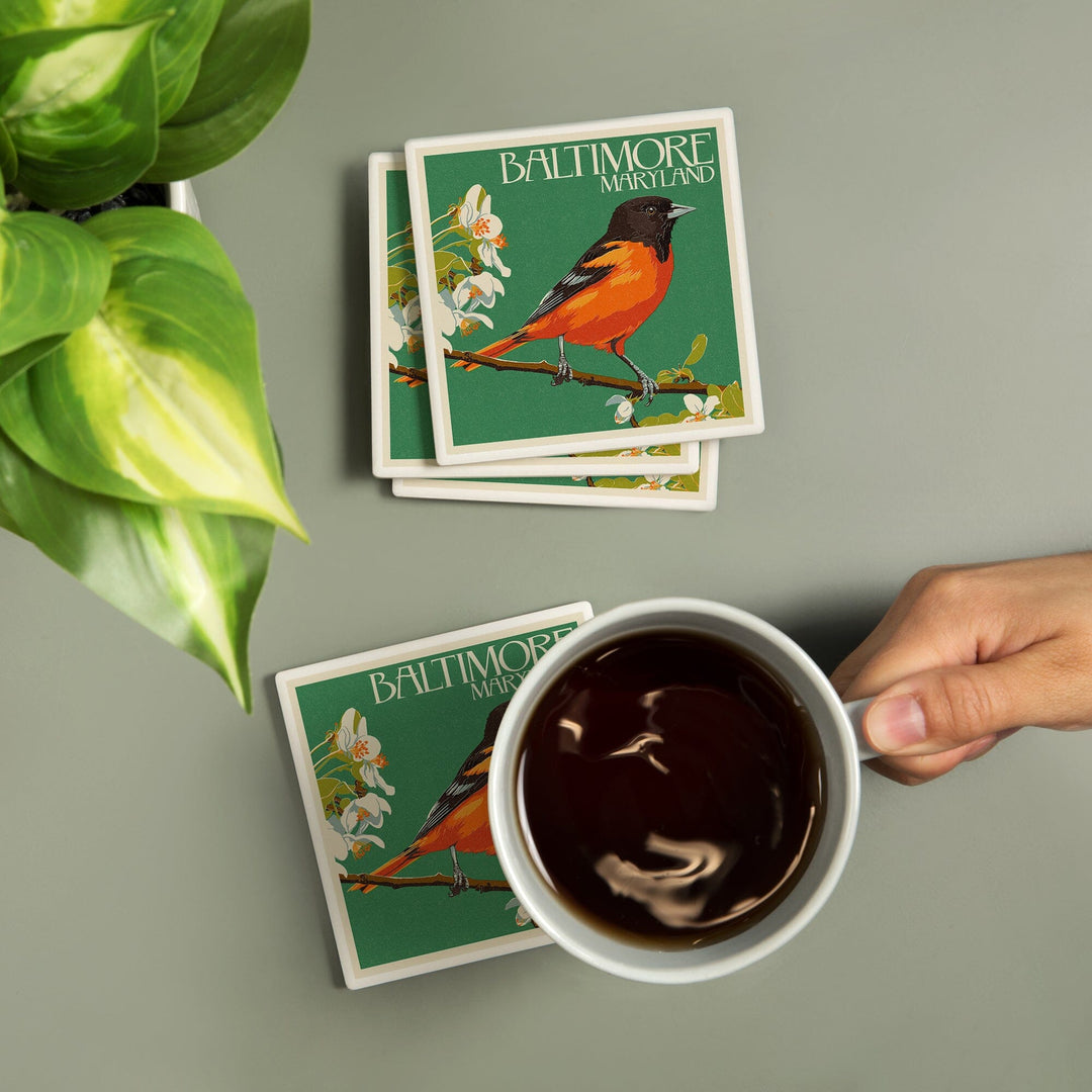 Baltimore, Maryland, Oriole Letterpress, Coasters Coasters Lantern Press