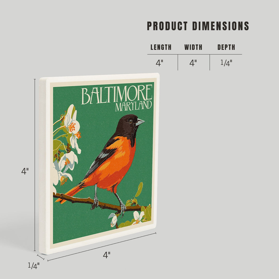 Baltimore, Maryland, Oriole Letterpress, Coasters Coasters Lantern Press