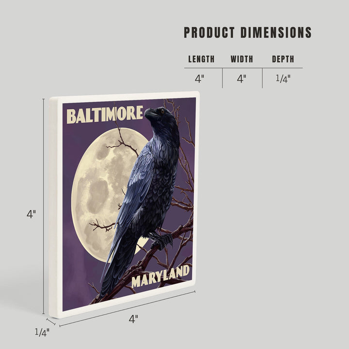 Baltimore, Maryland, Raven and Moon Purple Sky, Coasters Coasters Lantern Press