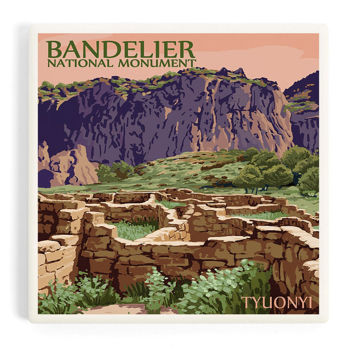 Bandelier National Monument, New Mexico, Tyuonyi, Coasters Coasters Lantern Press