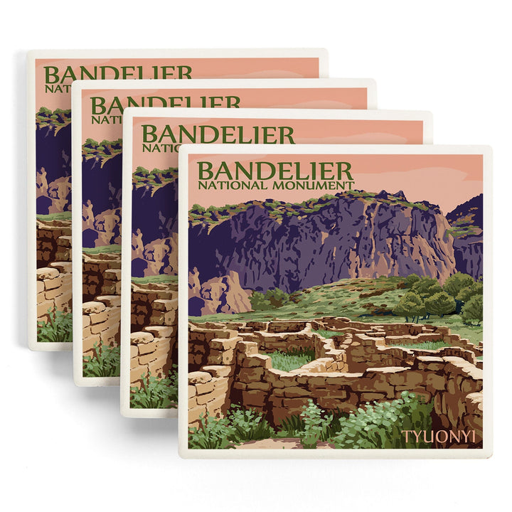 Bandelier National Monument, New Mexico, Tyuonyi, Coasters Coasters Lantern Press