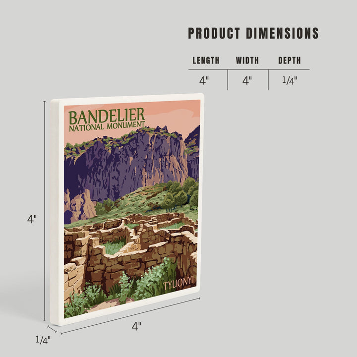 Bandelier National Monument, New Mexico, Tyuonyi, Coasters Coasters Lantern Press