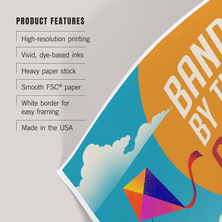 Bandon, Oregon, Bandon by the Sea, Sun-faded Shoreline Collection, Kites on Beach, Art & Giclee Prints Art Lantern Press