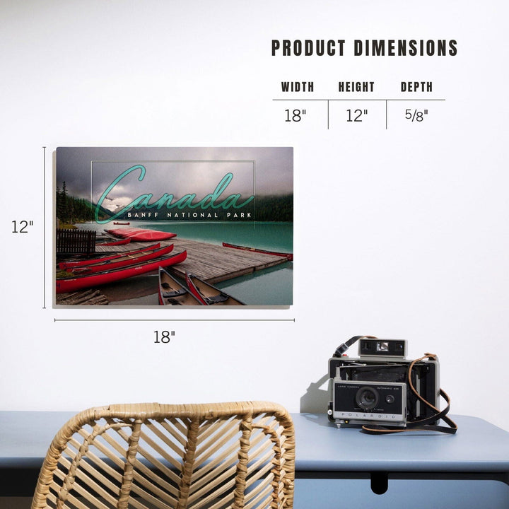 Banff National Park, Canada, Lake Louise and Boats, Photography, Wood Signs and Postcards Wood Lantern Press