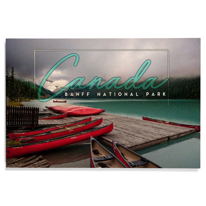 Banff National Park, Canada, Lake Louise and Boats, Photography, Wood Signs and Postcards Wood Lantern Press