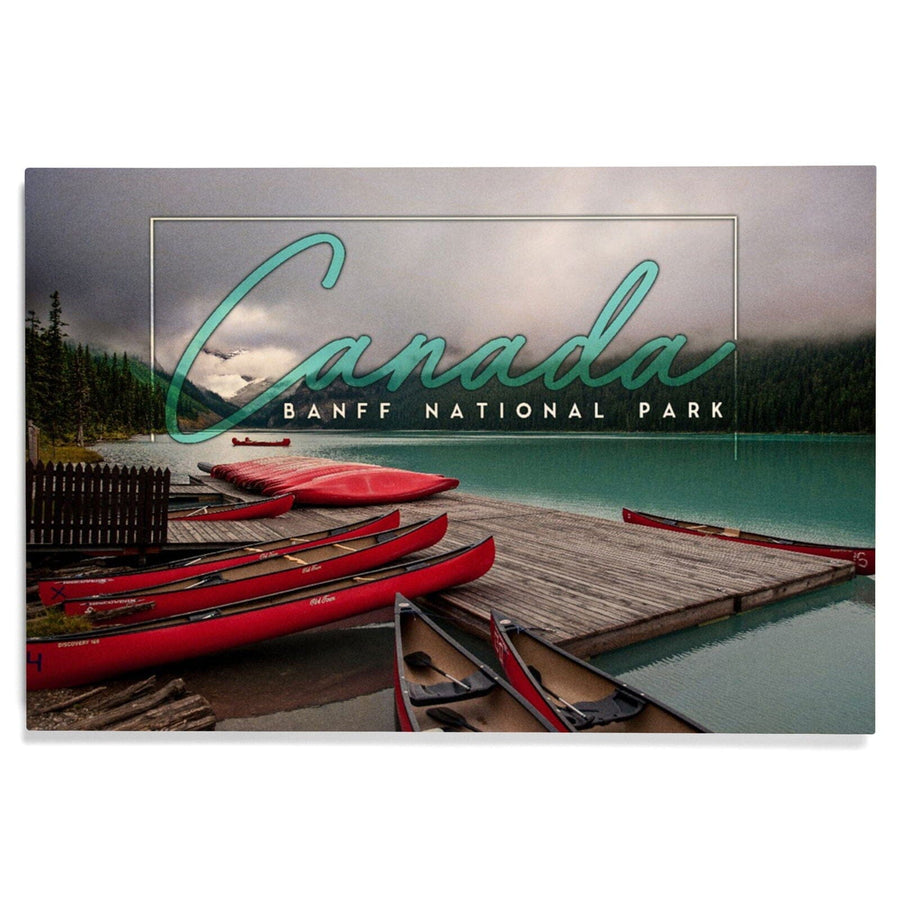 Banff National Park, Canada, Lake Louise and Boats, Photography, Wood Signs and Postcards Wood Lantern Press