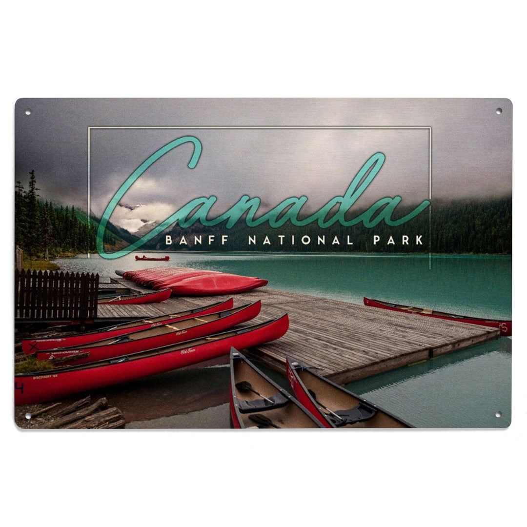 Banff National Park, Canada, Lake Louise and Boats, Photography, Wood Signs and Postcards Wood Lantern Press