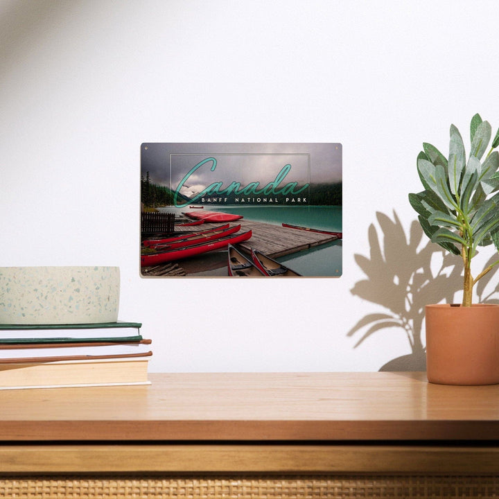 Banff National Park, Canada, Lake Louise and Boats, Photography, Wood Signs and Postcards Wood Lantern Press