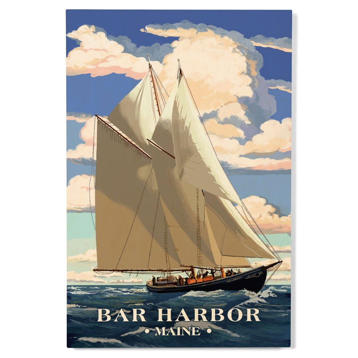 Bar Harbor, Maine, Bluenose II, Lantern Press Artwork, Wood Signs and Postcards Wood Lantern Press