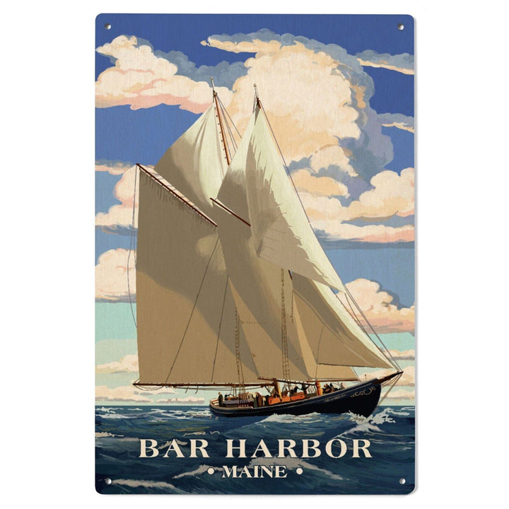 Bar Harbor, Maine, Bluenose II, Lantern Press Artwork, Wood Signs and Postcards Wood Lantern Press