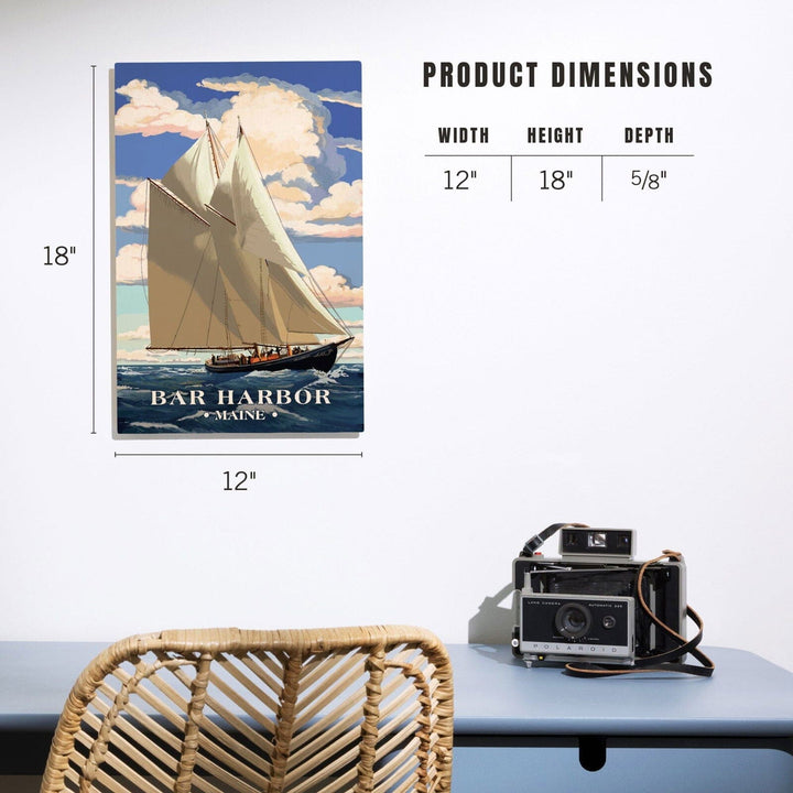 Bar Harbor, Maine, Bluenose II, Lantern Press Artwork, Wood Signs and Postcards Wood Lantern Press