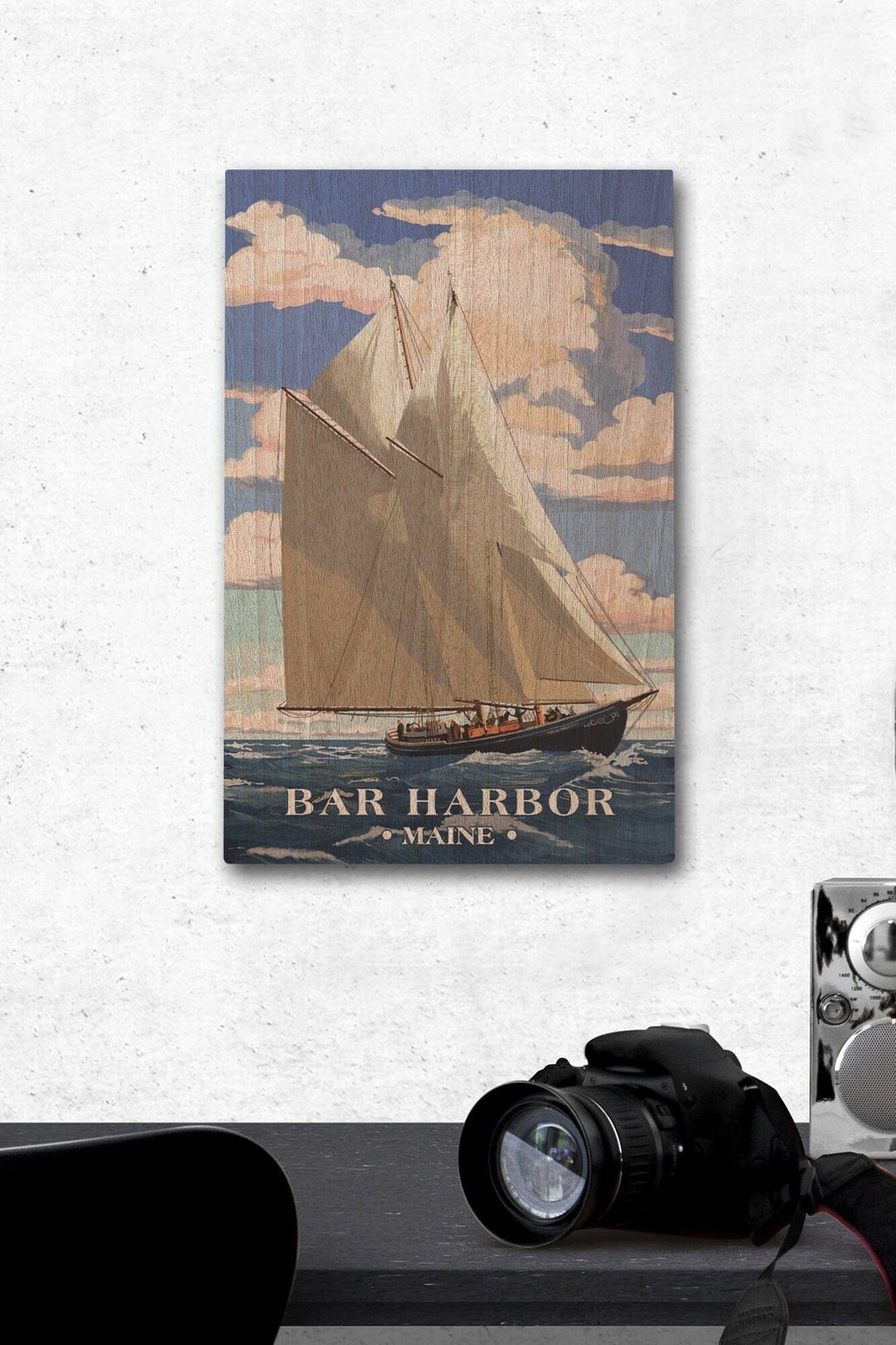 Bar Harbor, Maine, Bluenose II, Lantern Press Artwork, Wood Signs and Postcards Wood Lantern Press