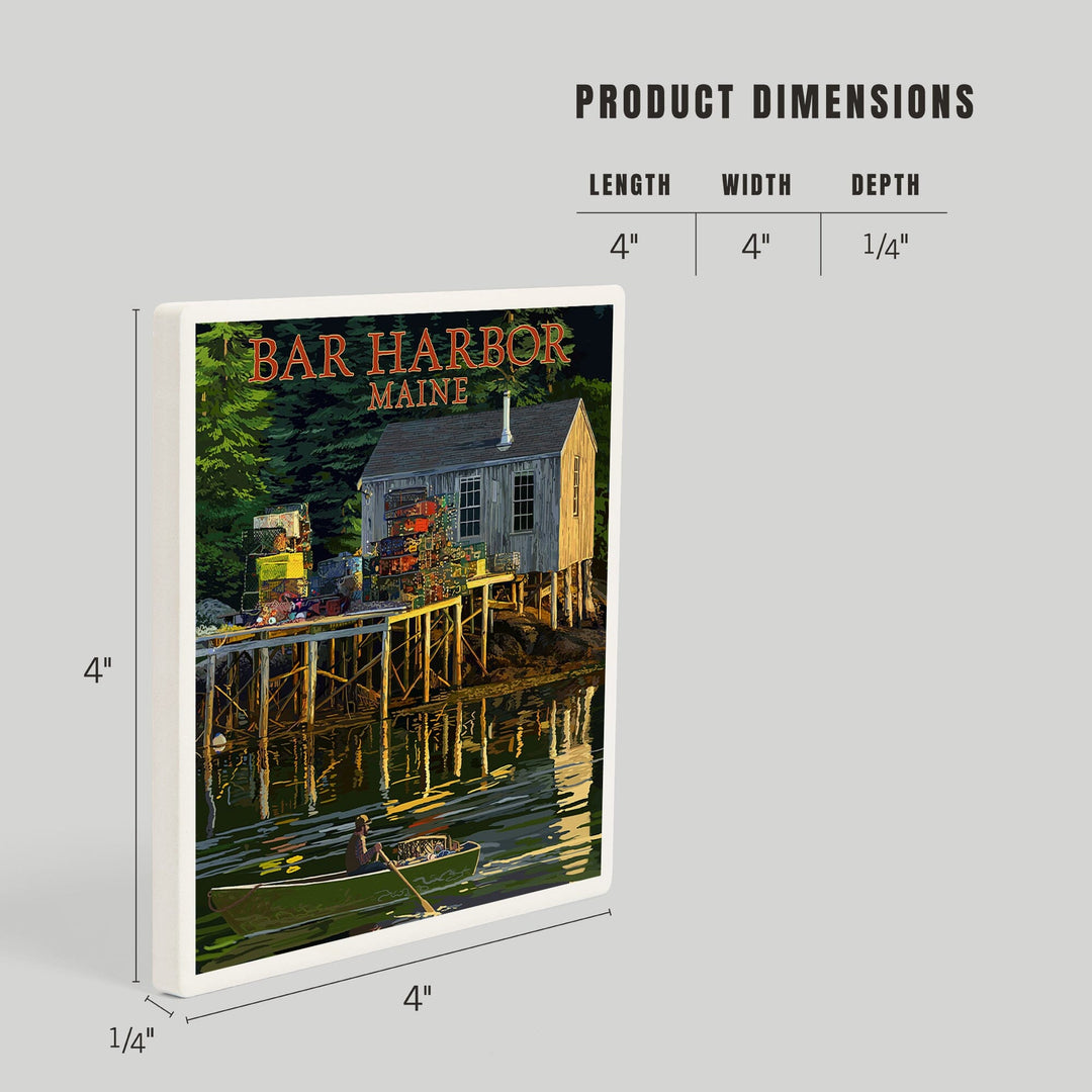 Bar Harbor, Maine, Lobster Shack, Coasters Coasters Lantern Press