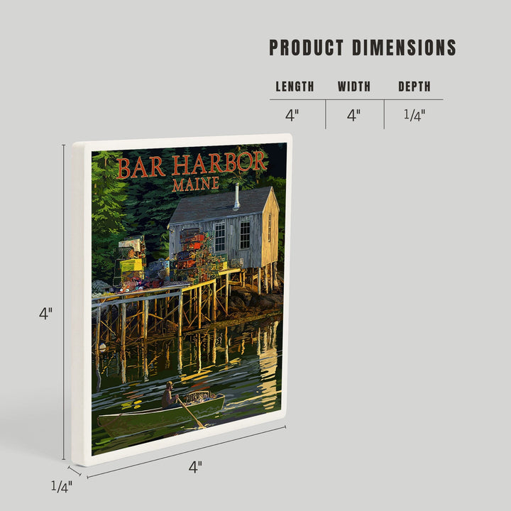 Bar Harbor, Maine, Lobster Shack, Coasters Coasters Lantern Press