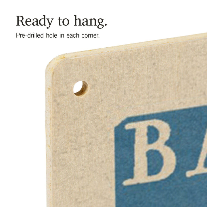 Bar Harbor, Maine, Lobster Woodblock, Lantern Press Artwork, Wood Signs and Postcards Wood Lantern Press