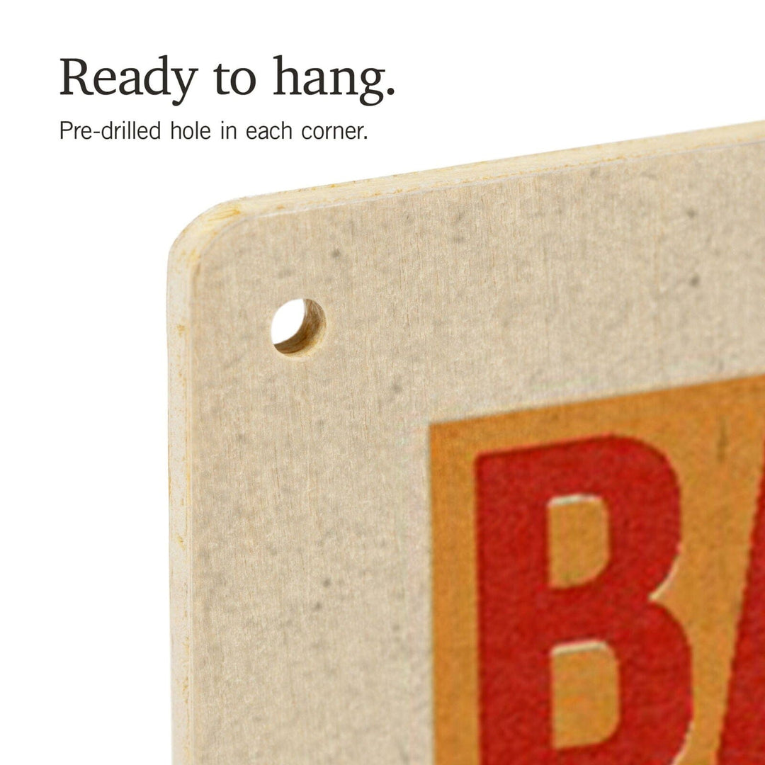 Bar Harbor, Maine, Woodblock, Lantern Press Artwork, Wood Signs and Postcards Wood Lantern Press