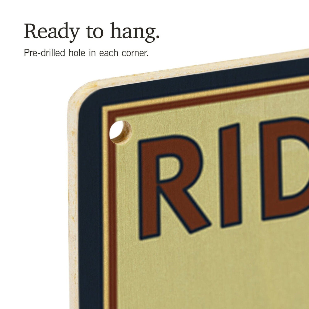 Bass Lake, California, Ride the Trails, Lantern Press Original Poster, Wood Signs and Postcards Wood Lantern Press