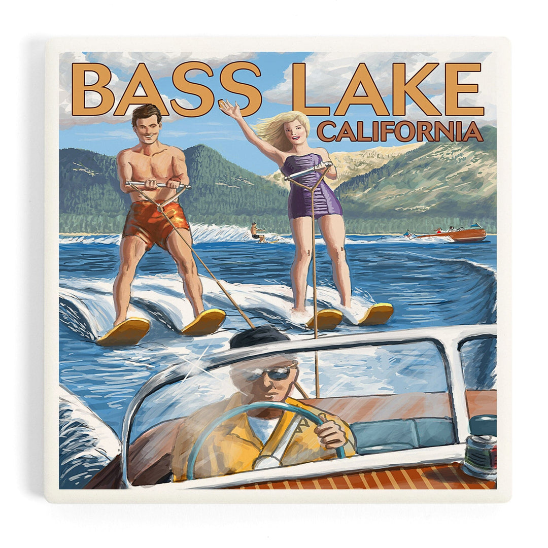 Bass Lake, California, Water Skiing, Coasters Coasters Lantern Press