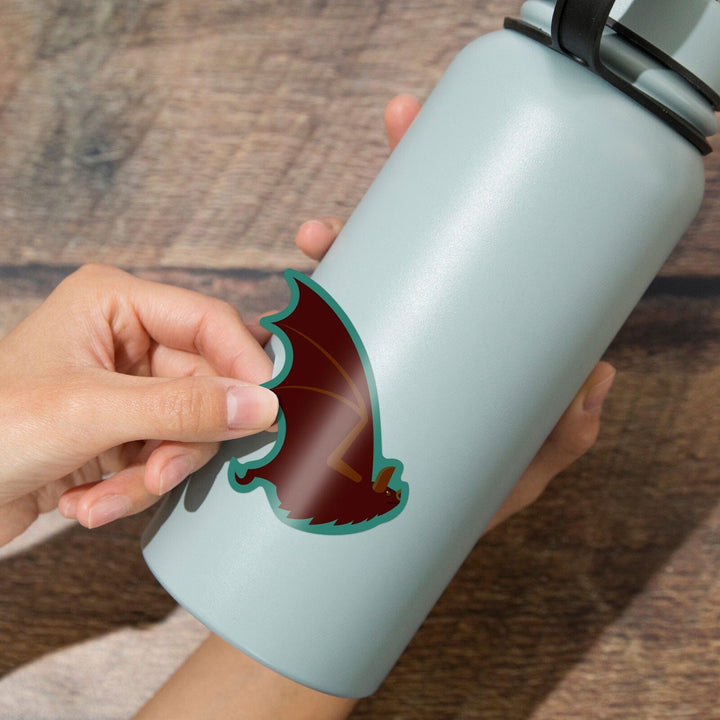 Bat, Wings Up, Geometric, Contour, Vinyl Sticker Sticker Lantern Press