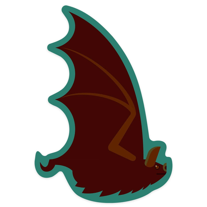 Bat, Wings Up, Geometric, Contour, Vinyl Sticker Sticker Lantern Press