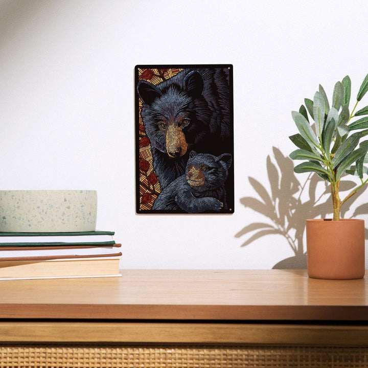 Bear, Paper Mosaic, Lantern Press Poster, Wood Signs and Postcards Wood Lantern Press