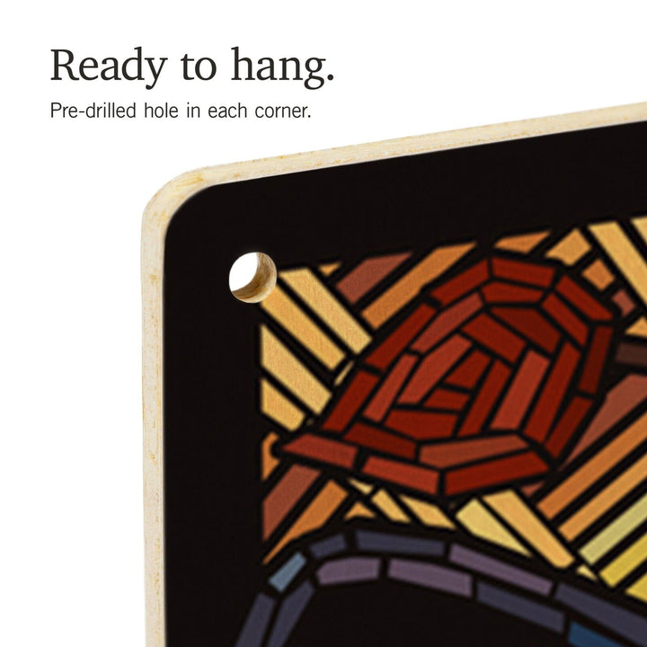 Bear, Paper Mosaic, Lantern Press Poster, Wood Signs and Postcards Wood Lantern Press