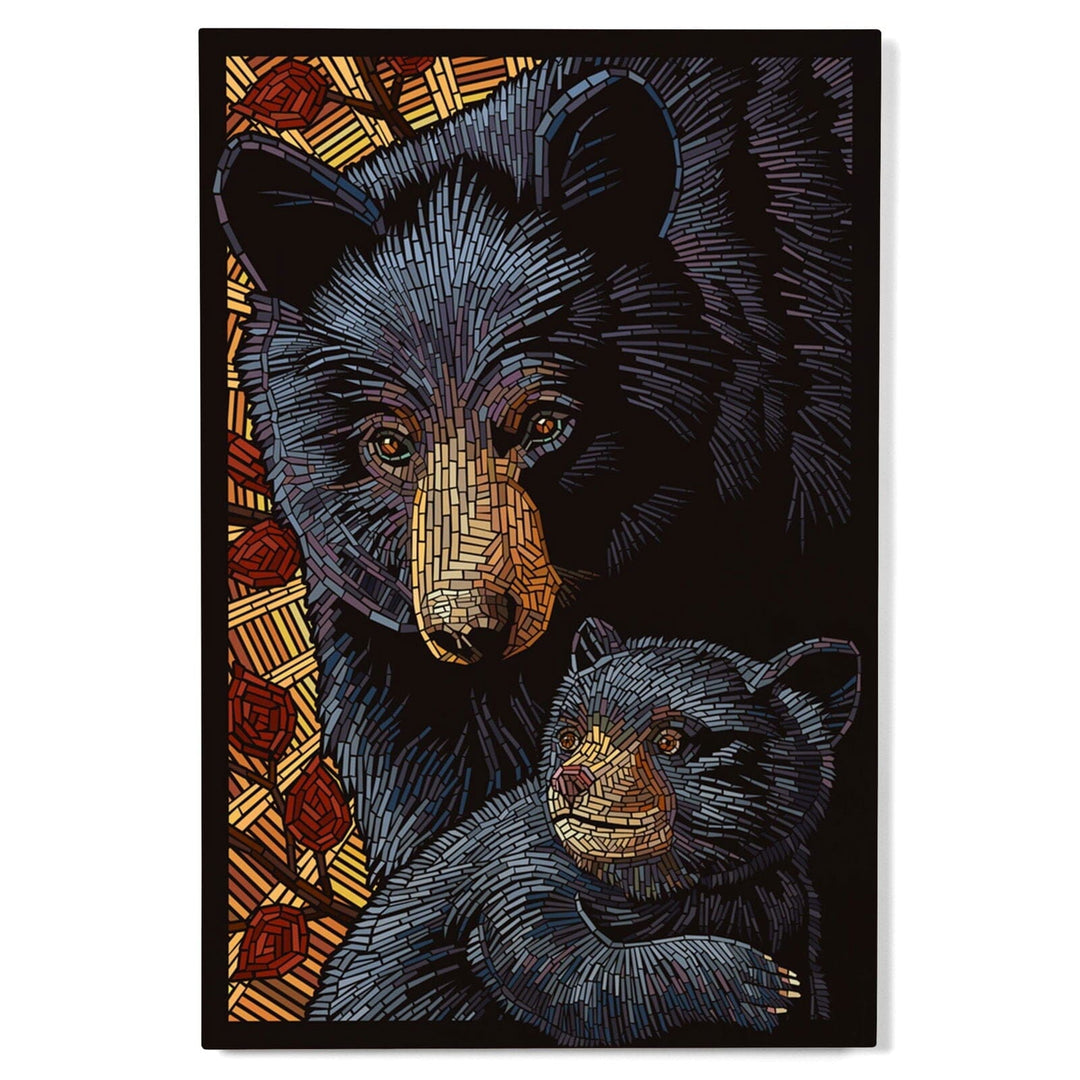 Bear, Paper Mosaic, Lantern Press Poster, Wood Signs and Postcards Wood Lantern Press