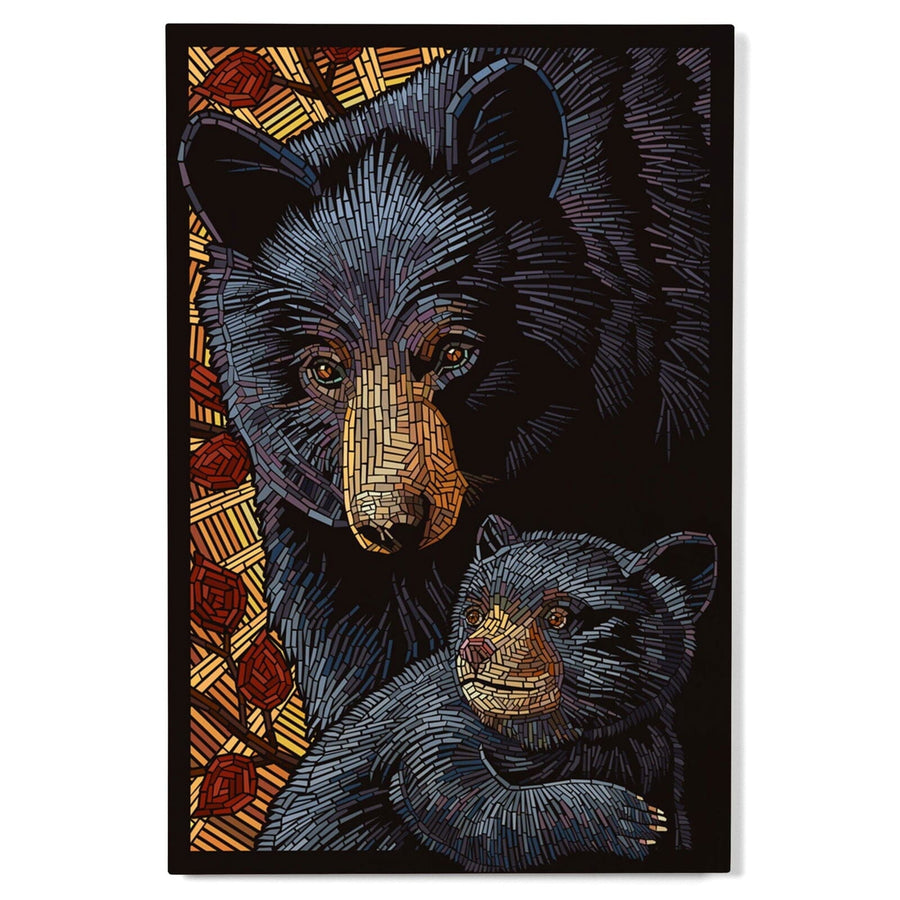 Bear, Paper Mosaic, Lantern Press Poster, Wood Signs and Postcards Wood Lantern Press