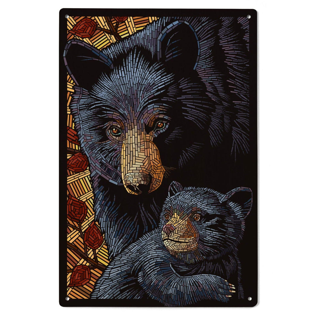 Bear, Paper Mosaic, Lantern Press Poster, Wood Signs and Postcards Wood Lantern Press