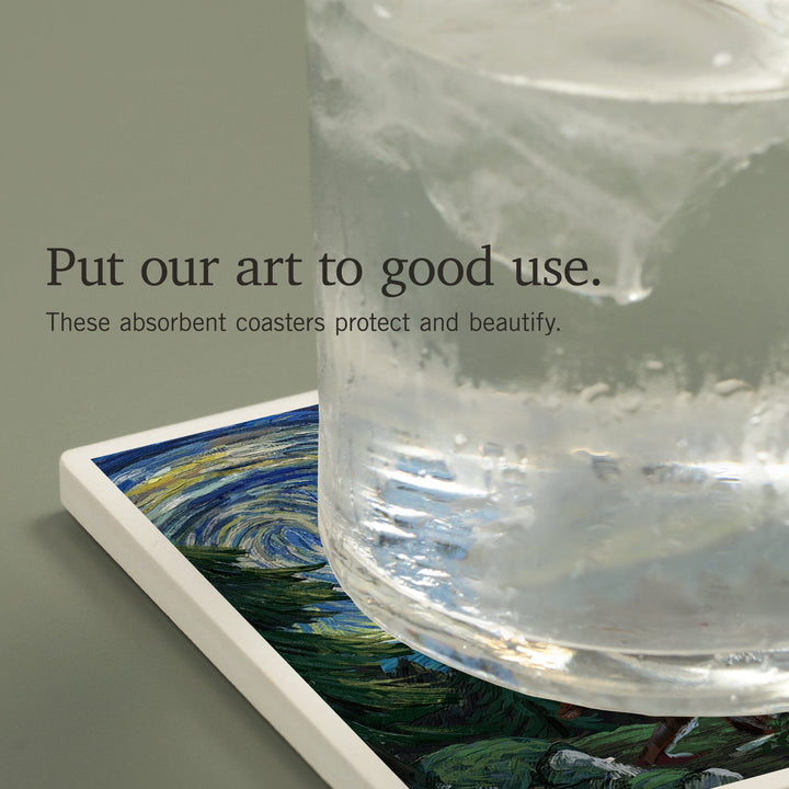 Beartooth, Montana, Starry Night, Coasters Coasters Lantern Press