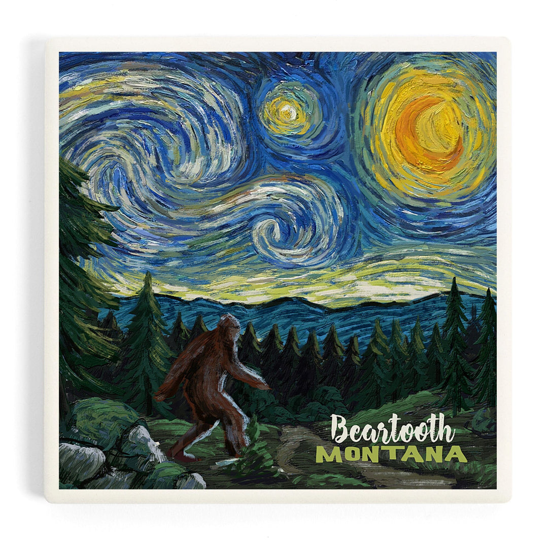 Beartooth, Montana, Starry Night, Coasters Coasters Lantern Press Coaster