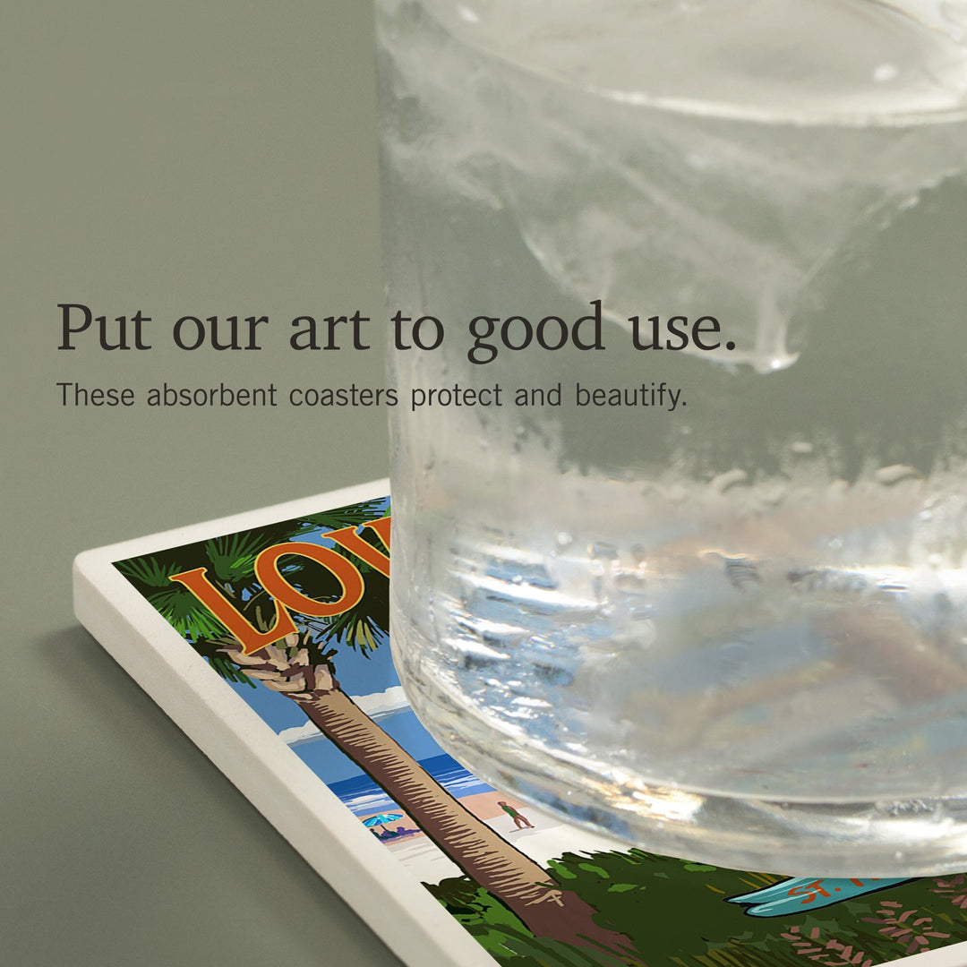 Beaufort, South Carolina, Destinations Sign, Coasters Coasters Lantern Press