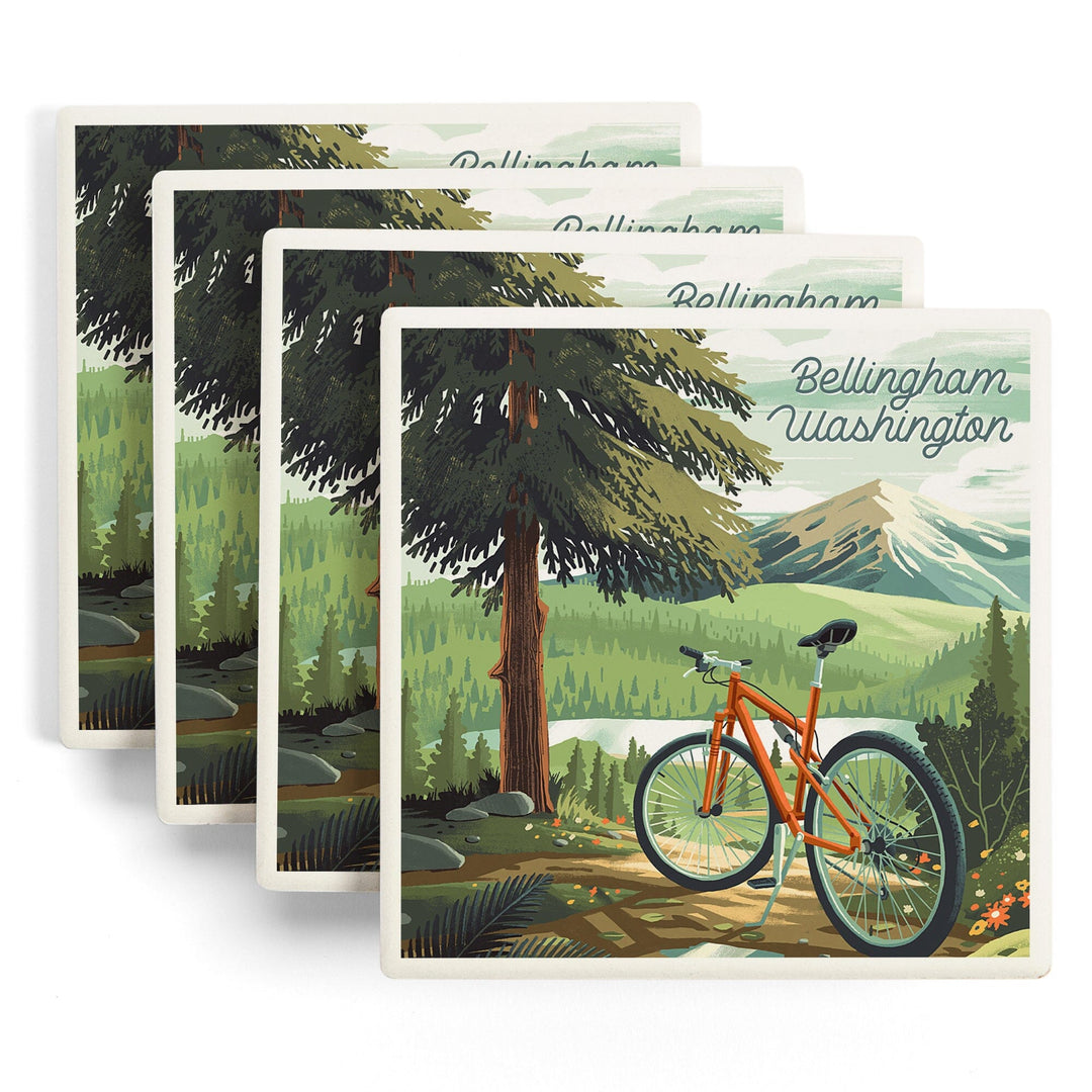 Bellingham, Washington, Get Outside Series, Off To Wander, Cycling with Mountains, Coasters Coasters Lantern Press