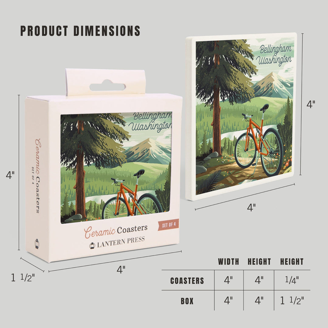Bellingham, Washington, Get Outside Series, Off To Wander, Cycling with Mountains, Coasters Coasters Lantern Press