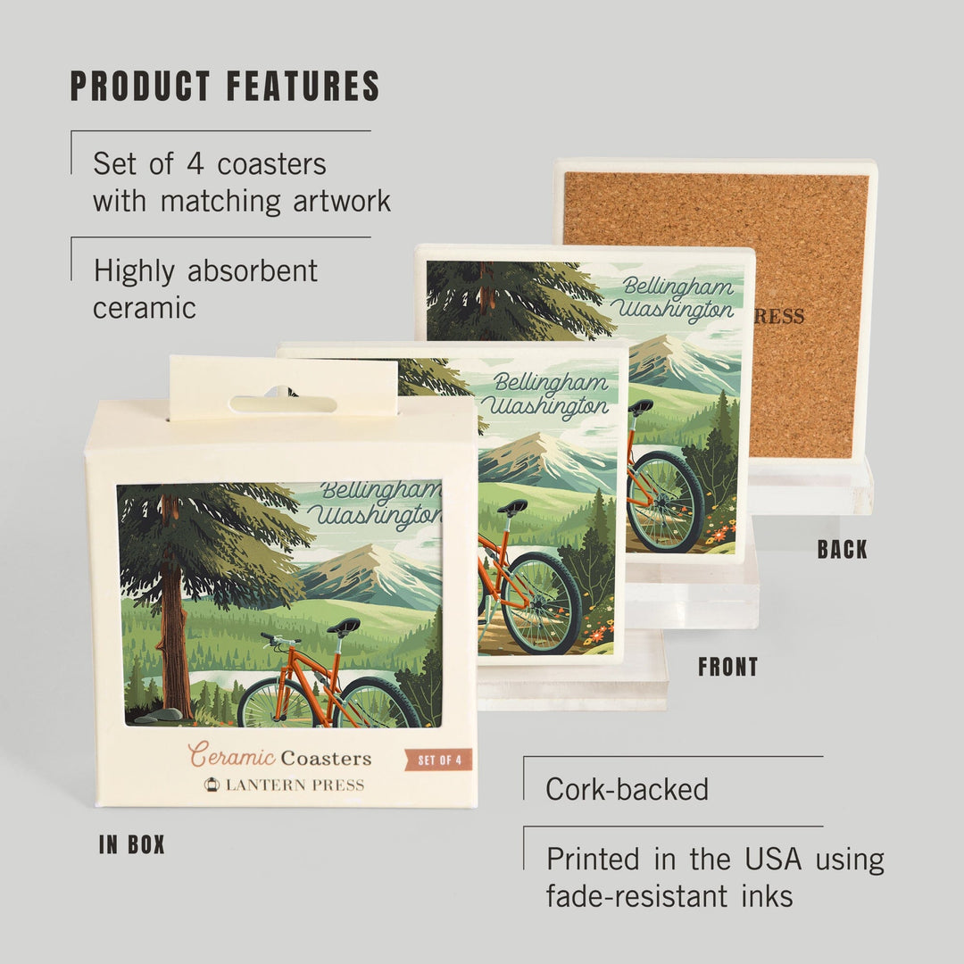 Bellingham, Washington, Get Outside Series, Off To Wander, Cycling with Mountains, Coasters Coasters Lantern Press