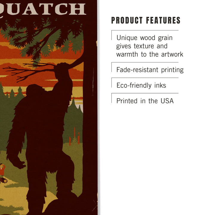Bend, Oregon, Home of Sasquatch, Wood Signs and Postcards Wood Lantern Press