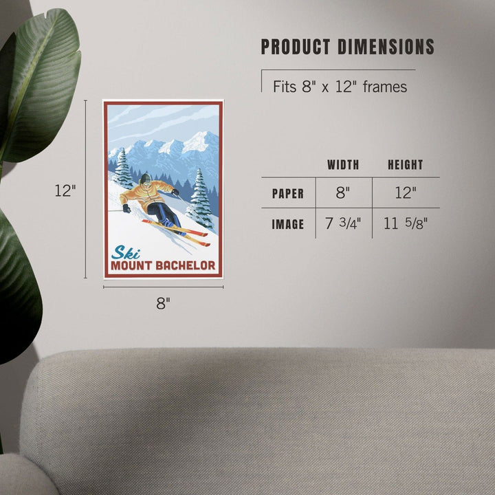 Bend, Oregon, Mount Bachelor, Downhill Skier, Art & Giclee Prints Art Lantern Press