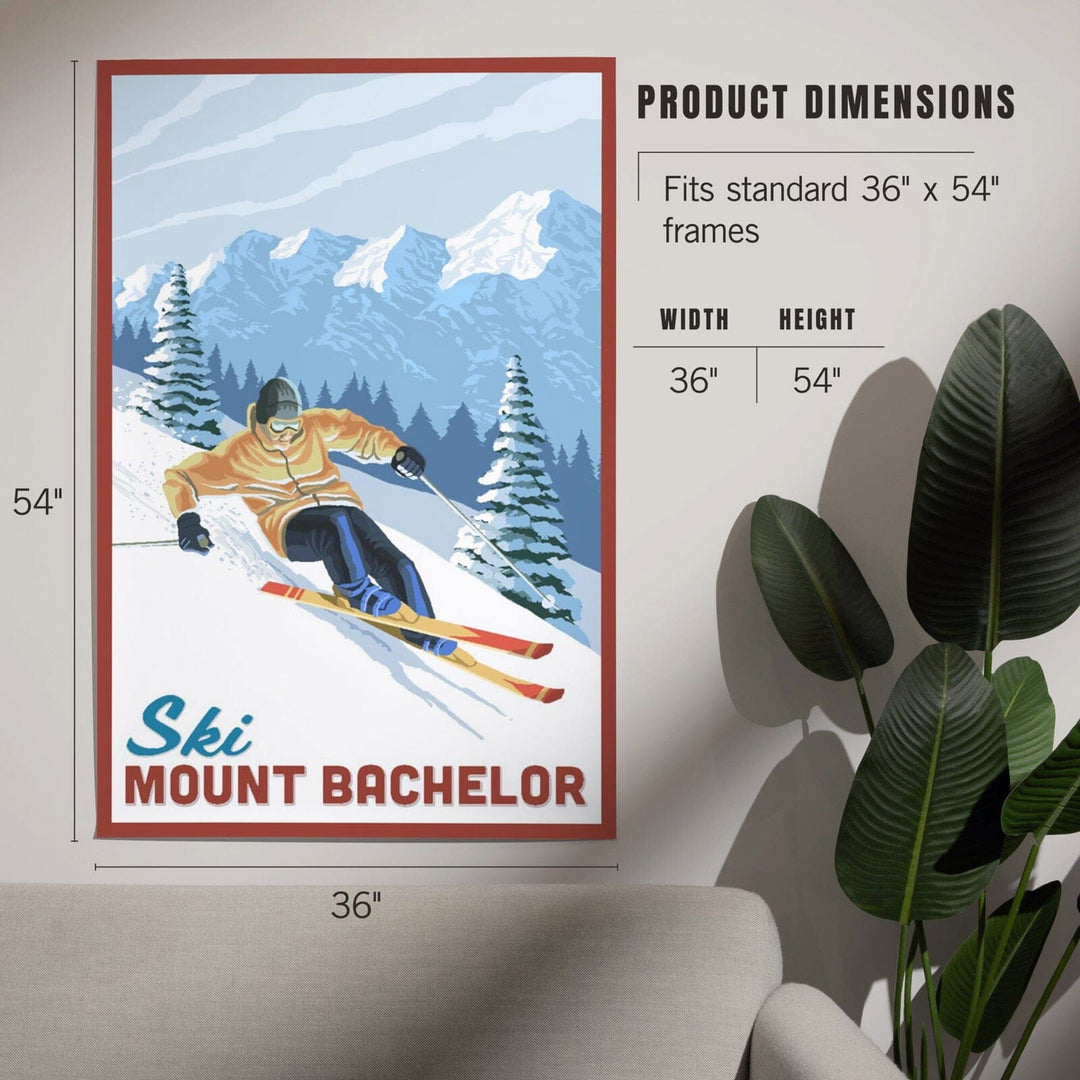 Bend, Oregon, Mount Bachelor, Downhill Skier, Art & Giclee Prints Art Lantern Press